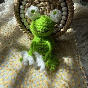Handmade Green Frog Crochet Toy